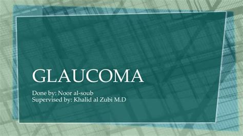 Glaucoma Ppt