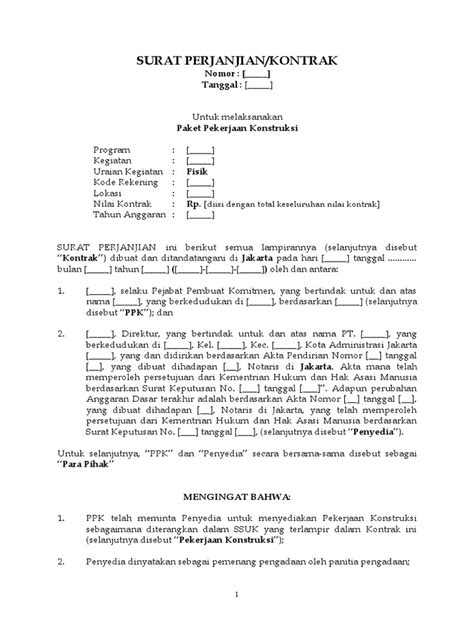 Kontrak Pekerjaan Konstruksi 2 Pdf