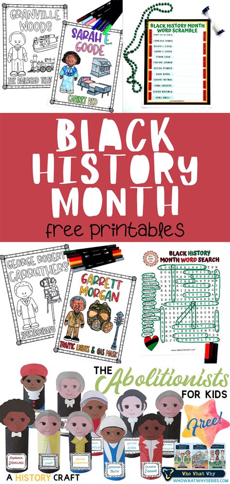 Free Black History Month Printable Activities