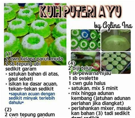 Resepi Kuih Seri Ayu Sukatan Cawan Resepi Kuih Puteri Ayu Kuih Yang