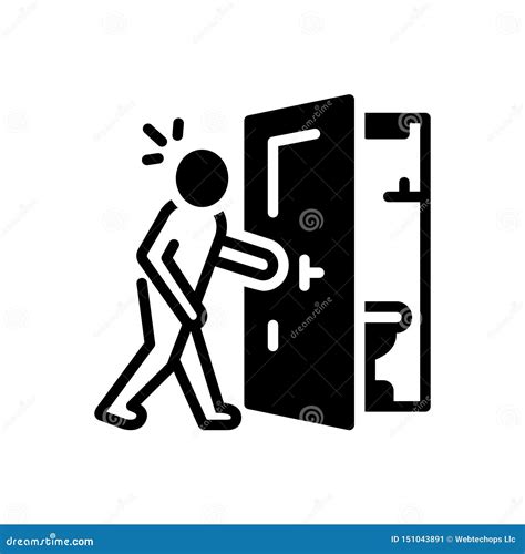 Black Solid Icon for Incontinence, Incontinency and Door Stock Vector ...