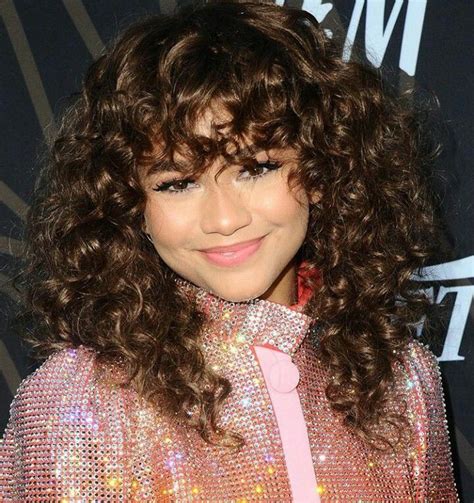 Zendaya Curly Bangs Hair Curly Hair Styles Curly Bangs Hairstyles