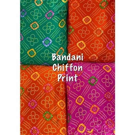 Inch Bandhani Chiffon Print Fabric For Garments At Best Price In Surat