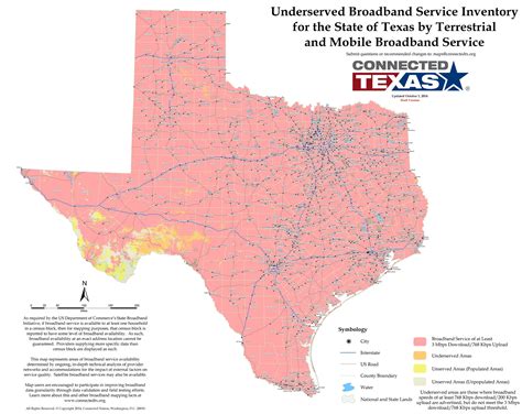 State Mapping Connected Texas Texas Broadband Map Printable Maps