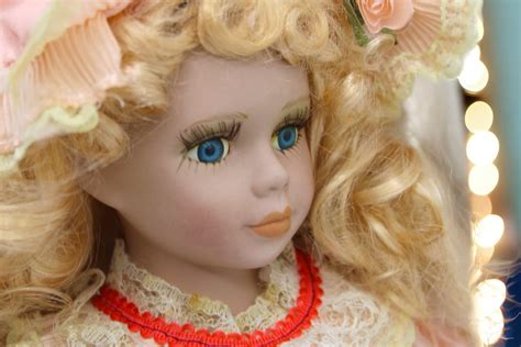 Large Vintage Porcelain Doll Vintage Blonde Porcelain Doll Sad And Innocent Doll Mother S Day