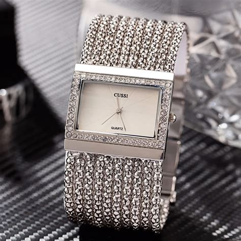 2018 New Cussi Luxury Brand Womens Quartz Wristwatches Ladies Bracelet