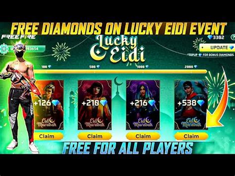 Lucky Eidi Free Diamonds Event Eid Ul Adha Rewards Free Fire Eid Ul