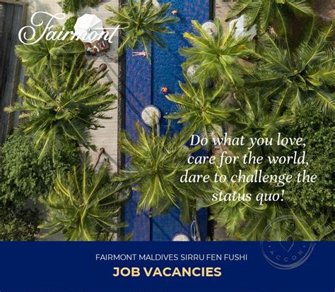 Job Maldives Fresh Jobs In Maldives Career Opportunities At Fairmont