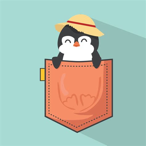 Penguin inside the pocket Flat Style Design 3134402 Vector Art at Vecteezy