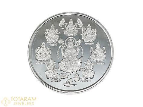 10 Grams Silver Ashta Lakshmi Coin - 999 Purity - 1-10g-Silver-Asta ...