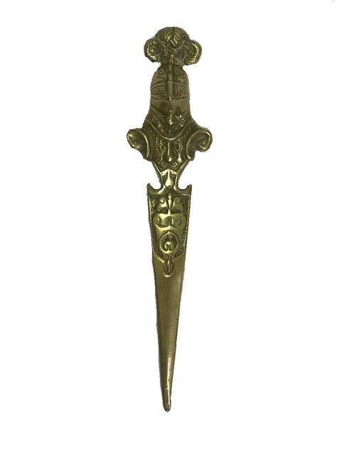 Vintage Brass Knight Letter Opener Mecox Gardens