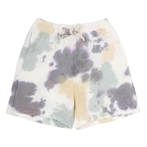 Tocoto Vintage Ninõ Organic Fleece Tye Dye Shorts Khaki Smallable