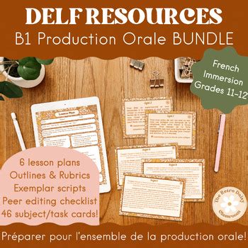 Delf B Production Orale French Immersion Speaking Bundle Tpt