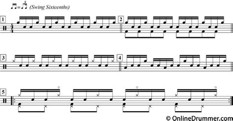 Simple Swing Sixteenths Drum Fills Drum Lessons Drum Sheet Music