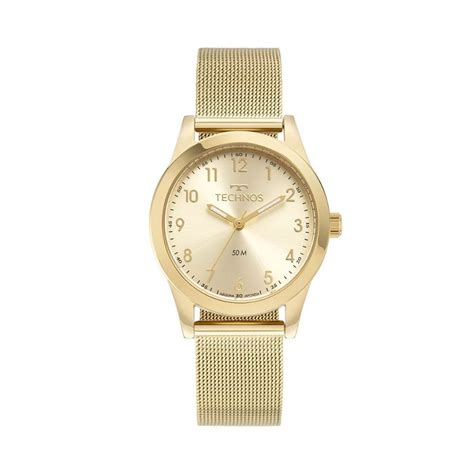 Rel Gio Dourado Feminino Technos Elegance Boutique Mus K X Dourado