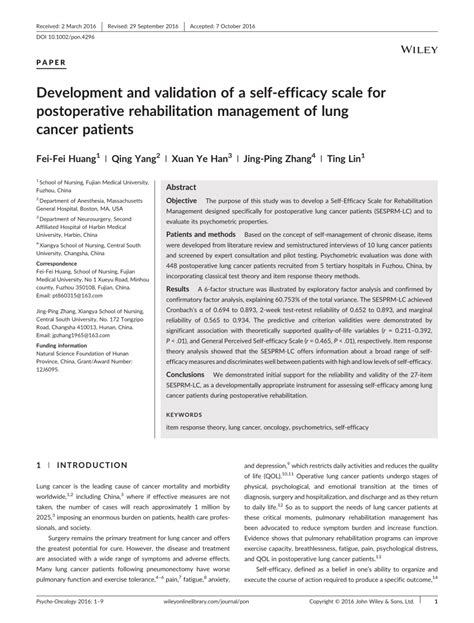 Pdf Development And Validation Of A Self Efficacy Scale For