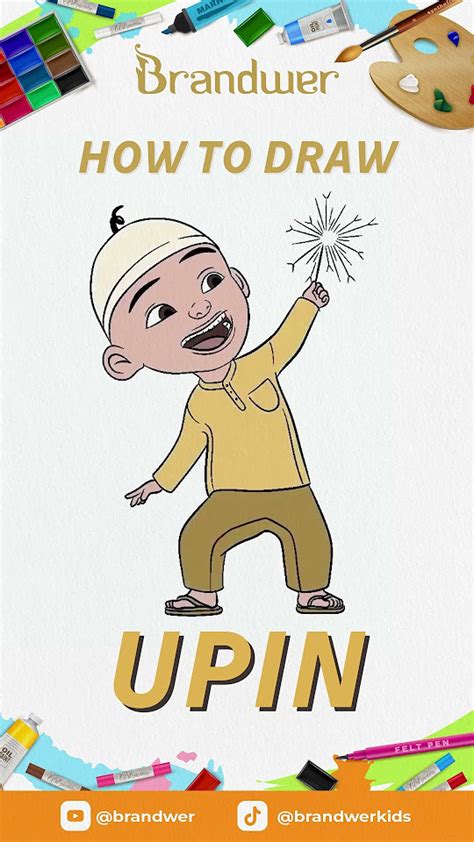 Learn How To Draw Upin Eid Mubarak Youtube