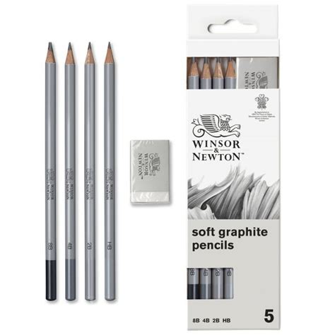 Set De 4 Crayons Graphites Gomme Winsor Newton Creastore