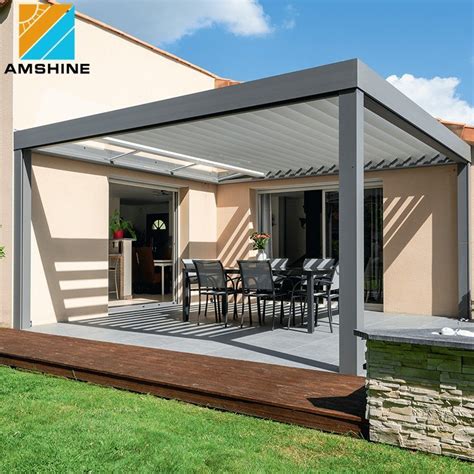 Moderne Design Bioclimatic Motorisierte Aluminium Lamellen Pergola