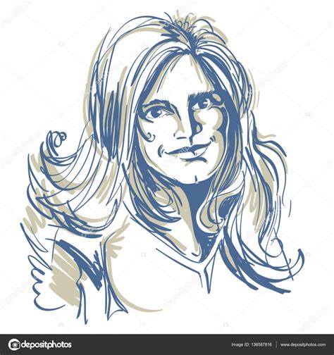 Portrait Of Hand Drawn Woman Stock Vector By ©ostapius 136587816