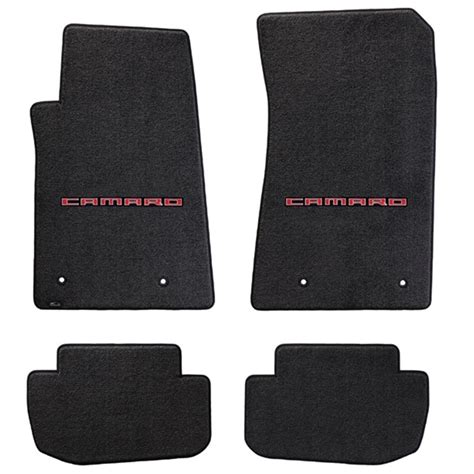 Camaro Floor Mats 4 Pc Set Red Lettering On Sale West Coast Camaro