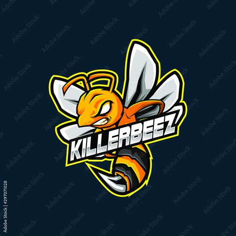 Bee Mascot Logo For Gaming Stream Channel Or Community Stock Vector