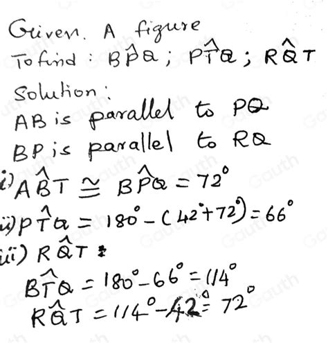 Solved: 4. In the diagram, AB is parallel to PQ, BP is parallel to RQ ...