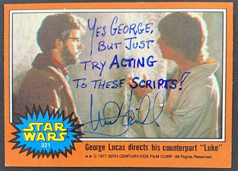 Lot Detail Mark Hamill Signed 1977 Topps Star Wars Card 321 With