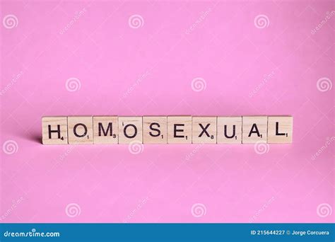 Homosexual Words Represented By Wooden Letter Tiles Isolated On Colour