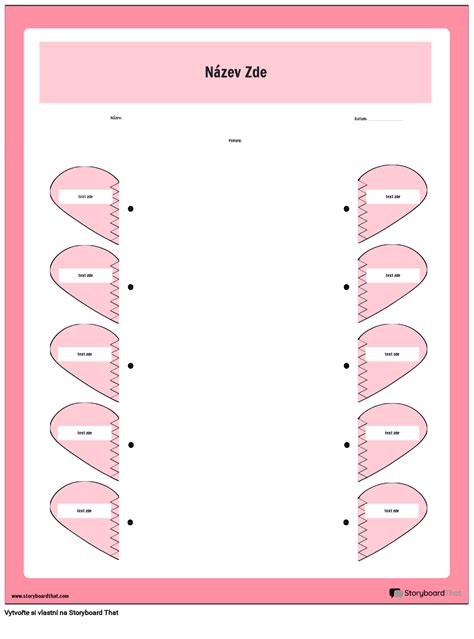 Párovací Aktivita s Valentýnskou Tématikou Storyboard