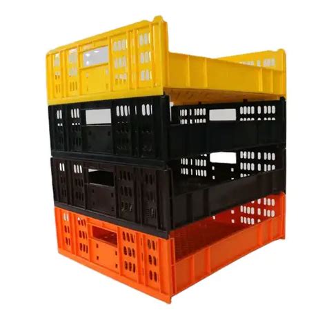 High Quality Food Grade Stackable Vented Mesh Plastic Crates Basket