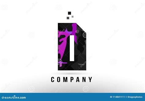 Purple Black Alphabet Letter D Logo Design Stock Vector Illustration