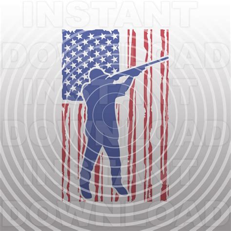 Patriotic Skeet Shooter Svg File Skeet Shooting Svg Trapshooting Svg