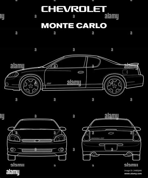 Chevrolet Monte Carlo Car Blueprint Stock Vector Image Art Alamy