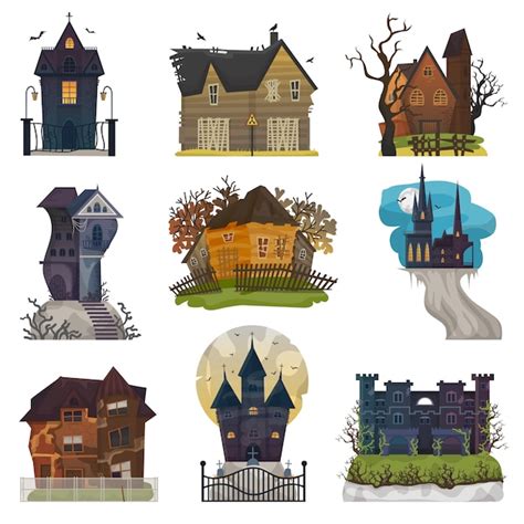 Premium Vector Spooky House Vector Haunted Castle With Dark Scary