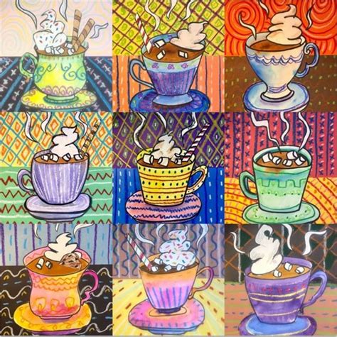 Hot Cocoa Art Middle School Art Projects Winter Art Lesson Christmas Art Projects