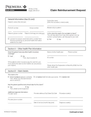 Fillable Online Member Submitted Claim Form Individual Market Pbc