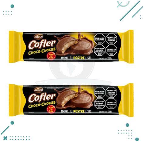 Galletitas Cofler Choco Cookies Bañadas BON O BON 132gr Pack x2un