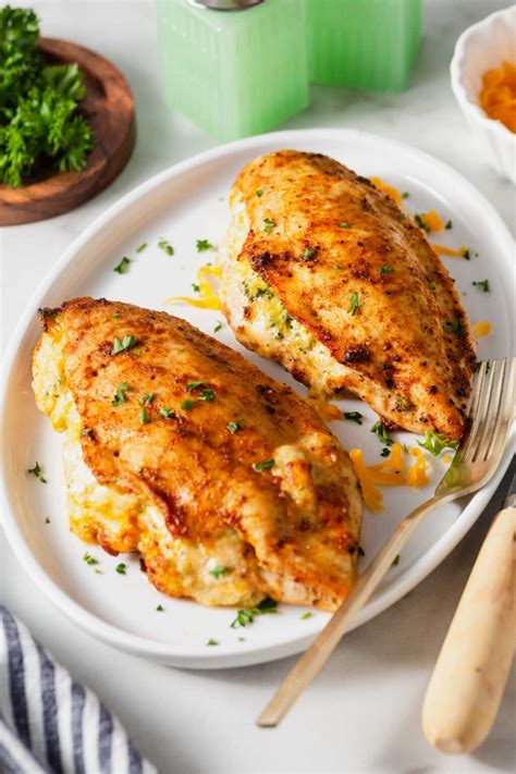 Air Fryer Stuffed Chicken Breasts With Broccoli