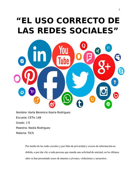 Calaméo El Uso Correcto De Las Redes Sociales