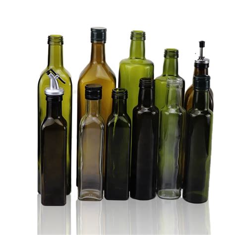 Food Grade Amber 750ml Square Cooking Olive Oil Glass Bottle Marasca