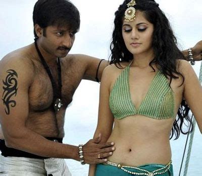 Gsv Pics Photos With Poetry Gopichand Touching Sensitive Hot Navel Of TAPSEE