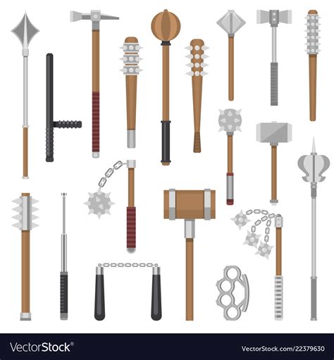 Medieval weapons ancient protection warrior Vector Image