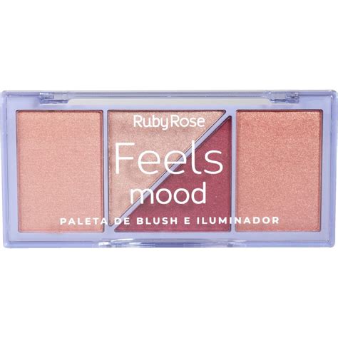 Paleta De Blush E Iluminador Feels Mood Hb Rubyrose