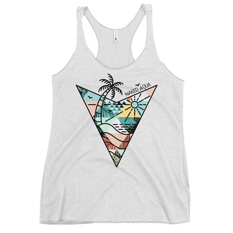 Naked Aqua Beach Palm Tank In Light Grey Nakedaqua