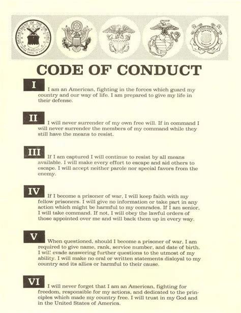 CODEOFCONDUCT Military Code Of Conduct Code Of Conduct United