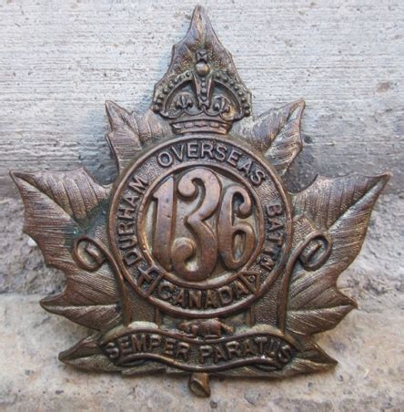 Stewarts Military Antiques Canada WWI 136th Bn Cap Badge Reynolds