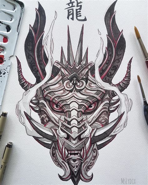 Dragon Themed Oni Mask by MsLydix on DeviantArt