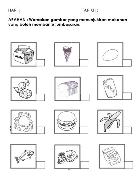 Latihan Pk Tahun 1 Makanan Untuk Tumbesaran Pdf