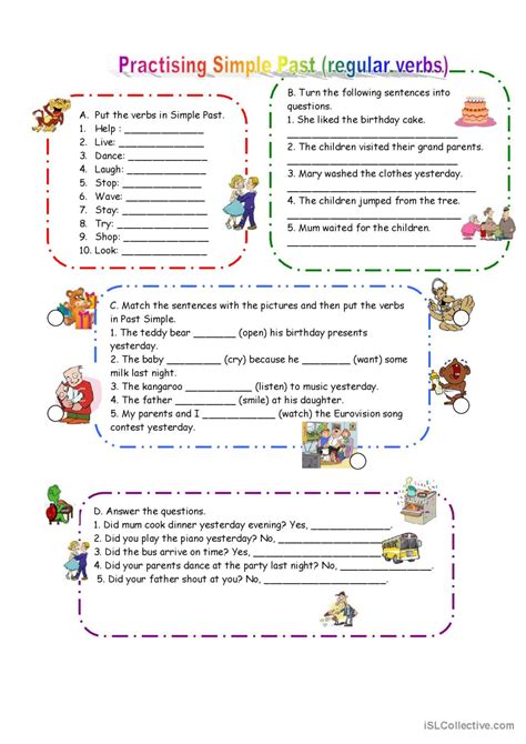 Past simple verbs for kids